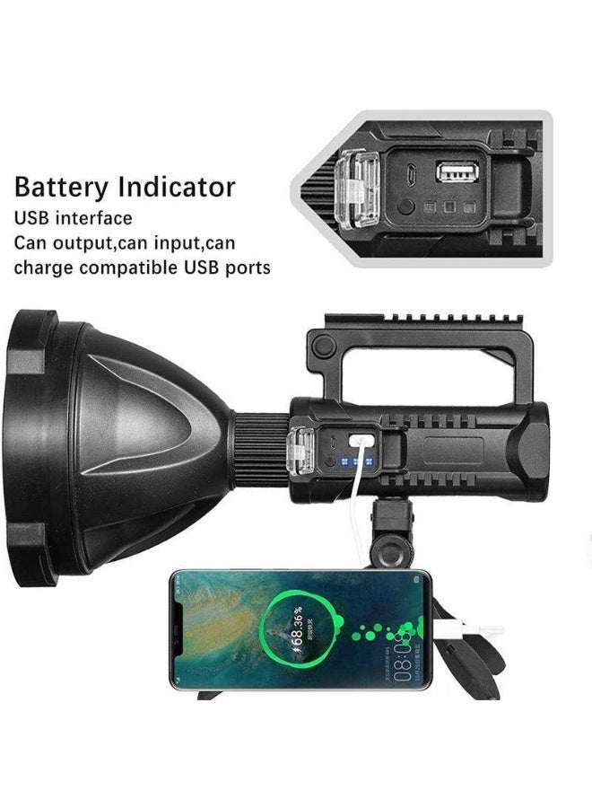 مصباح كشاف LED قابل لإعادة الشحن مع حامل ثلاثي القوائم ووظيفة بنك طاقة، شحن عبر منفذ USB. - Image 3